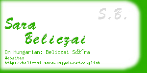 sara beliczai business card